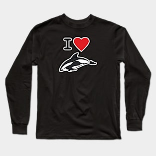 I Love Hourglass Dolphins Long Sleeve T-Shirt